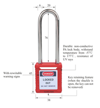 Load image into Gallery viewer, LONG STEEL SHACKLE SAFETY PADLOCK
